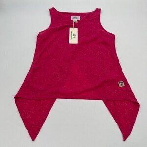 Surfside Supply Womens Top XS Bright Red Sleeveless Flyaway Casual Knit Classic